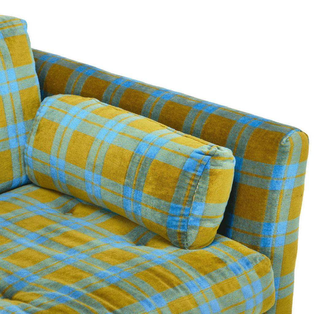 Green & Blue Plaid Sofa
