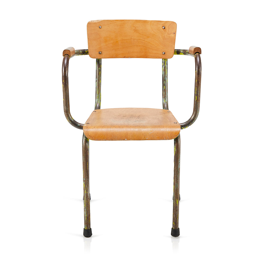 Wood & Metal Vintage Classroom Arm Chair