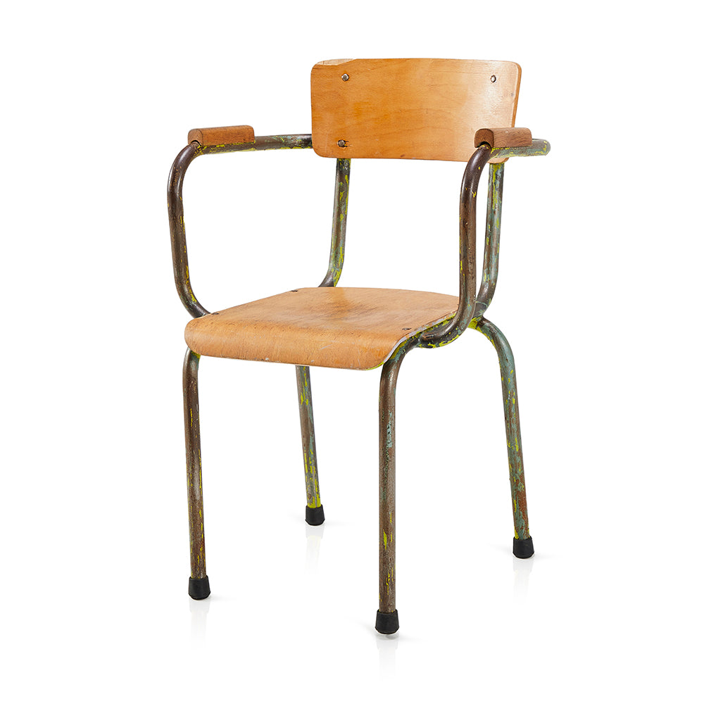 Wood & Metal Vintage Classroom Arm Chair