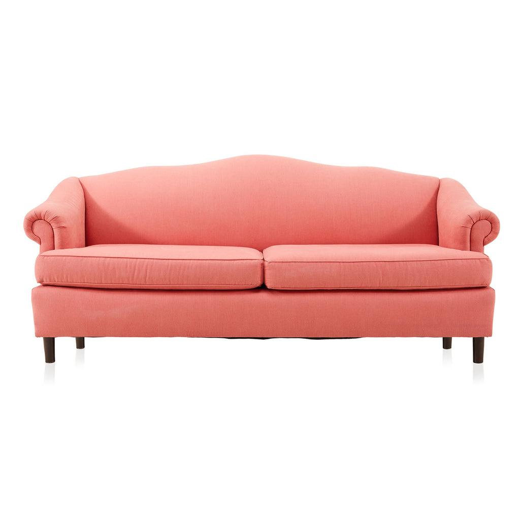 Pink Traditional Mid-Century Two Seater Sofa