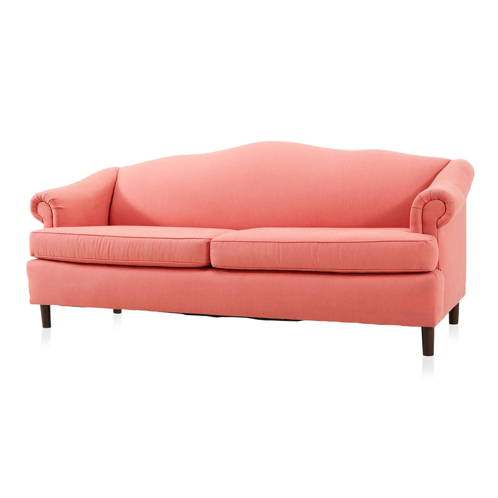 Pink Traditional Mid-Century Two Seater Sofa