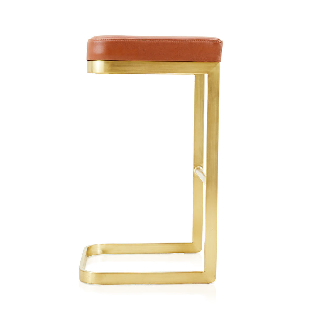 Terracotta and Gold Stool