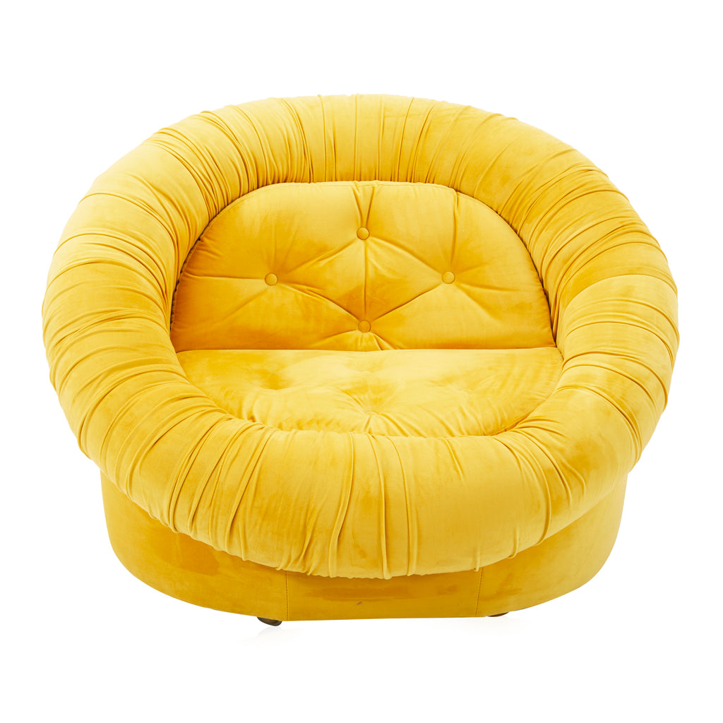 Yellow Velvet Circle Lounge Chair