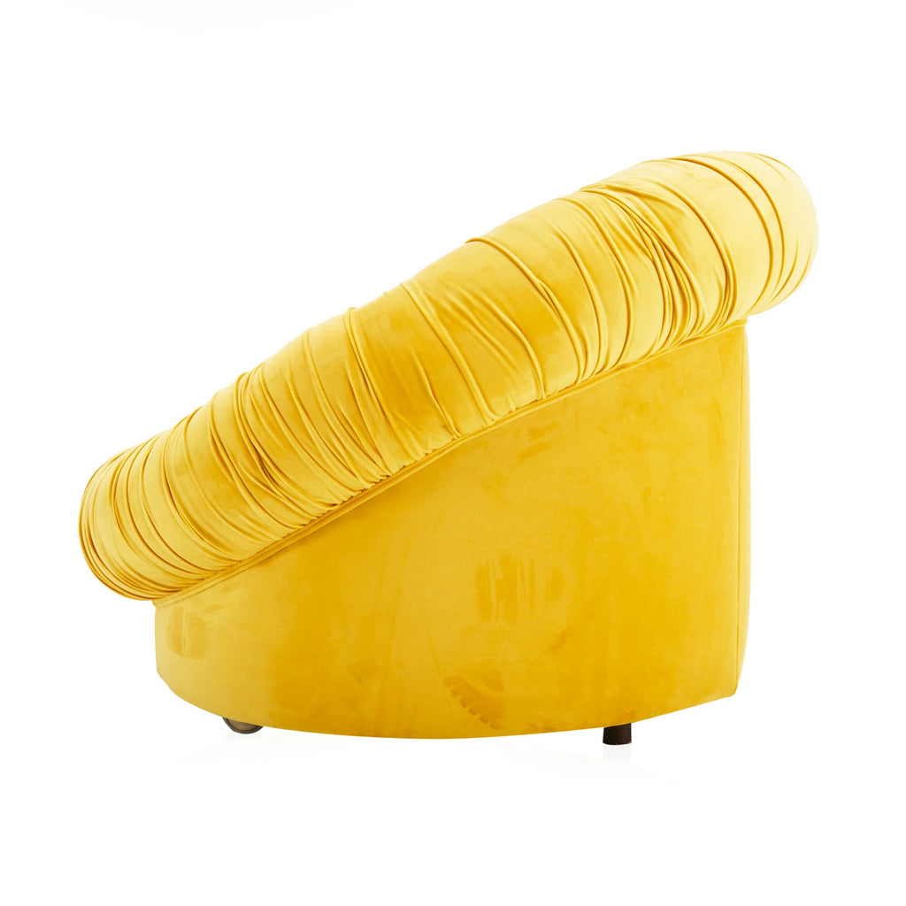 Yellow Velvet Circle Lounge Chair
