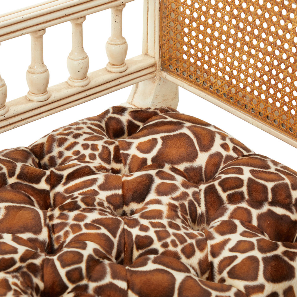 Giraffe Print Tufted Seat Bench