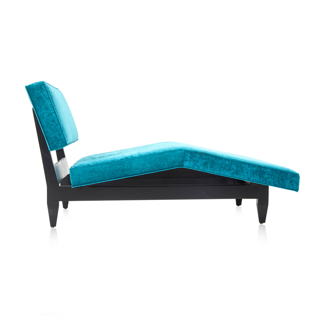 Teal Crushed Velvet Chaise Lounger