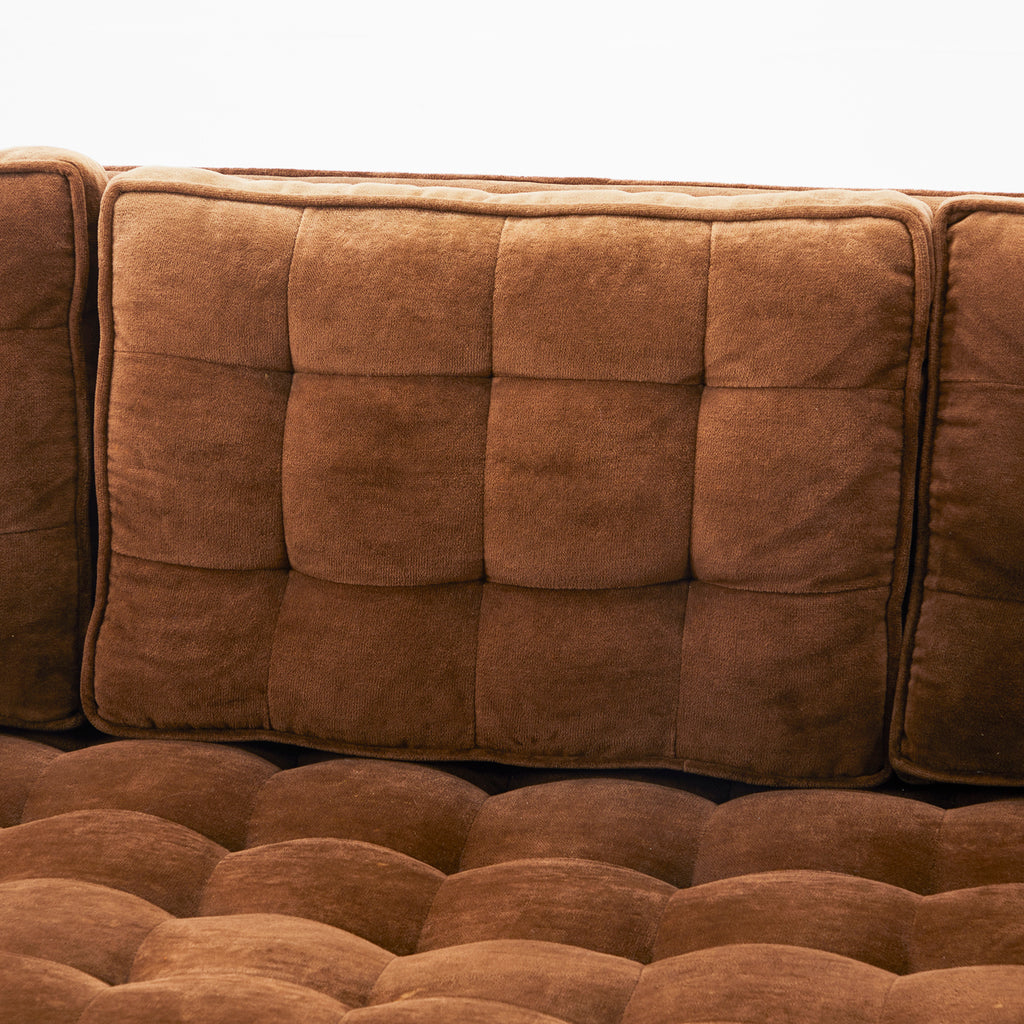 Brown Suede Modern Sofa