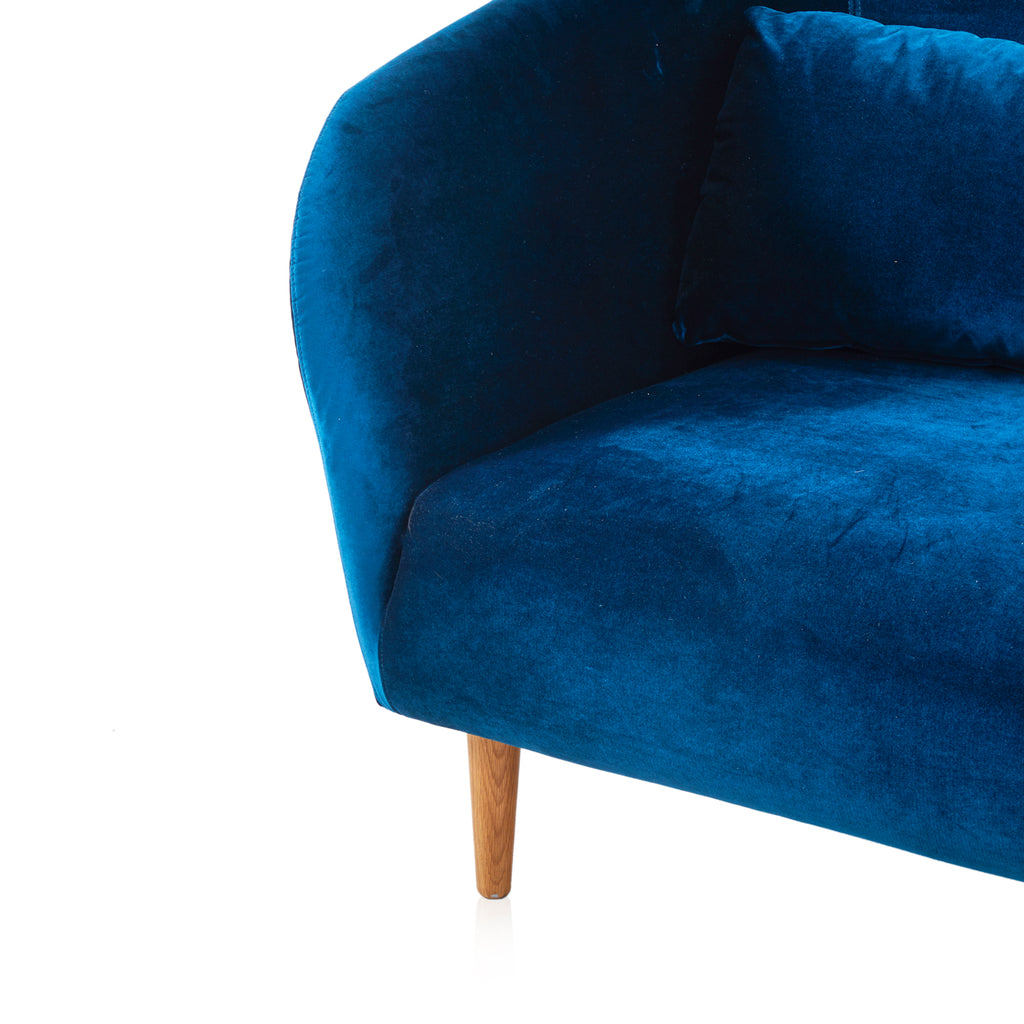 Contemporary Blue Velvet Sofa