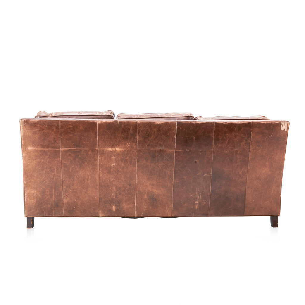 Rustic Brown Leather Couch