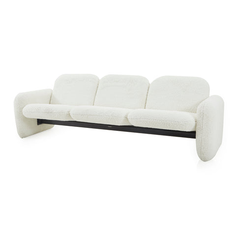 White Fur Chiclet Sofa