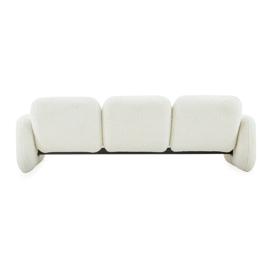 White Fur Chiclet Sofa