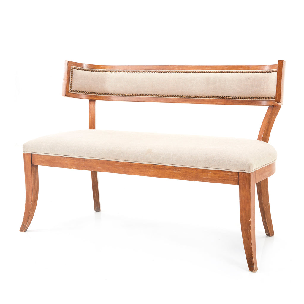 Wood & White Contemporary Settee