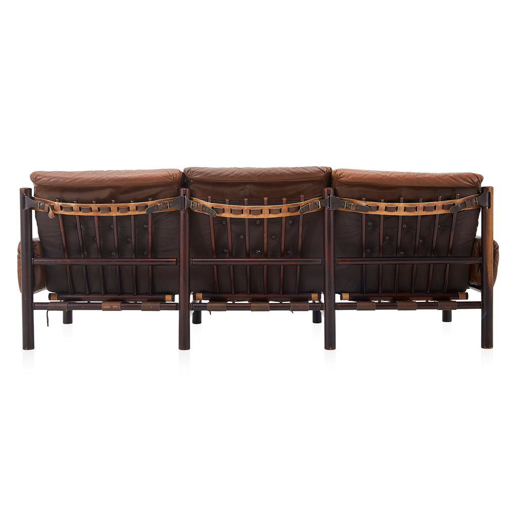 Rustic Plush Brown Leather Sofa
