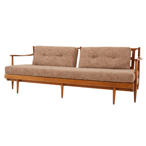 Beige Bohemian Wood Sofa