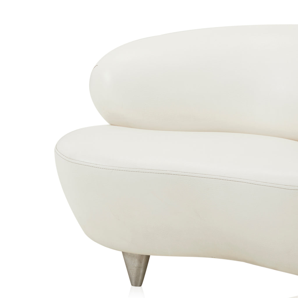 White Leather Cloud Wide Chair