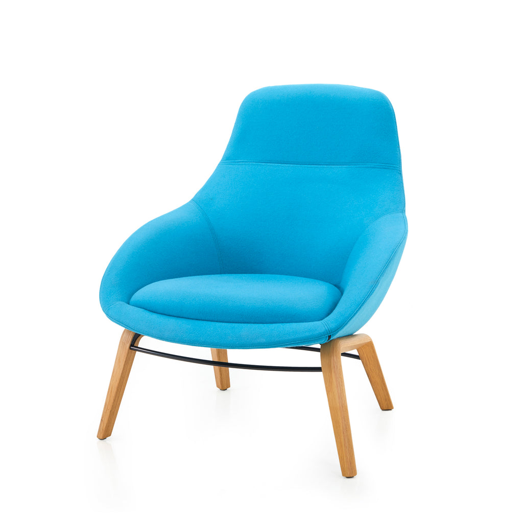 Light Blue Wool Lounge Chair