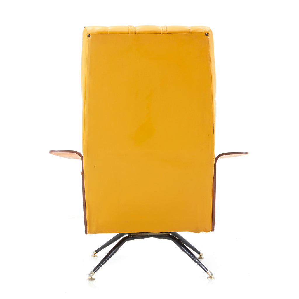 Yellow Tufted Leather Modern Executive Chair