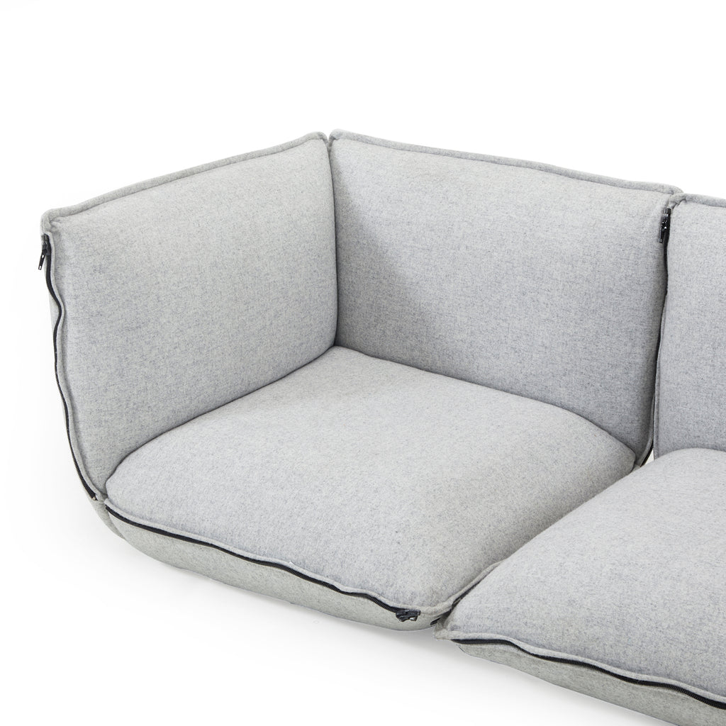 Grey Felt Floor Lounge Sectional Sofa