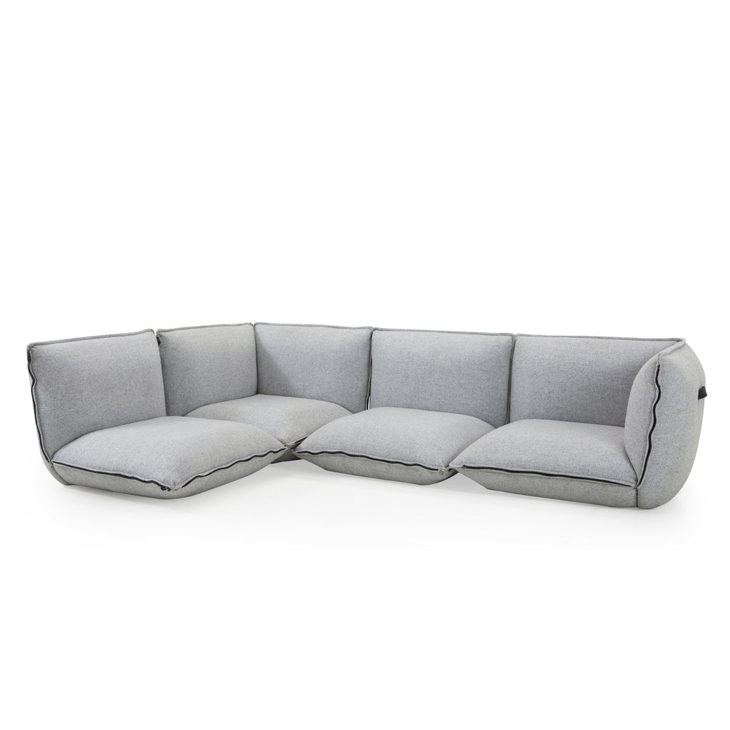 Grey Felt Floor Lounge Sectional Sofa