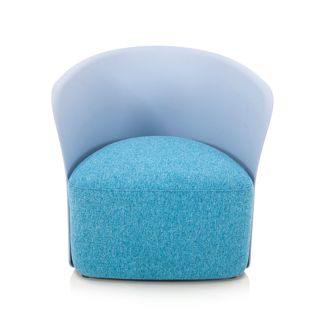 Blue & White Modern Molded Back Club Chair