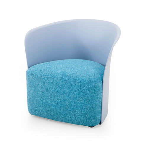Blue & White Modern Molded Back Club Chair
