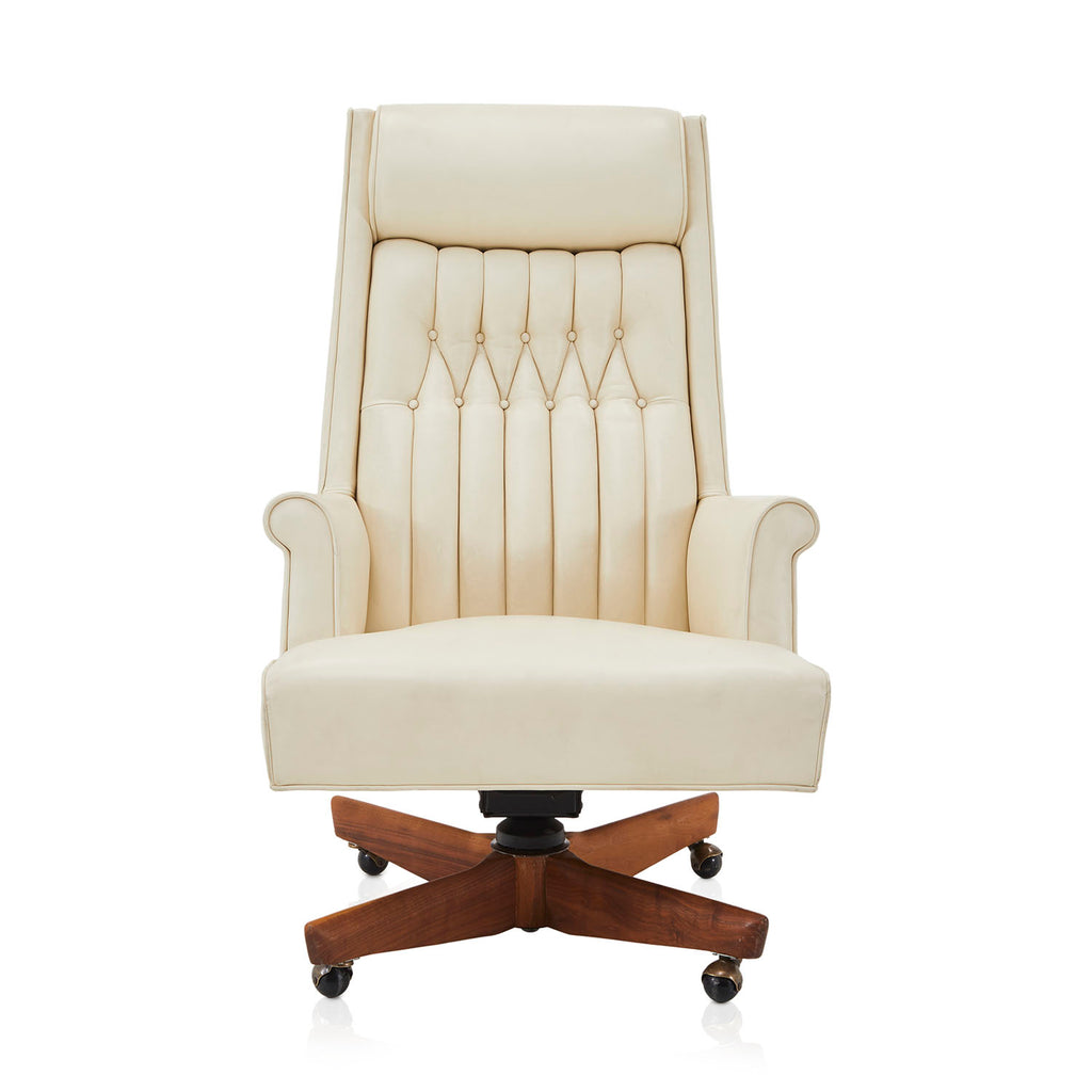 White Tufted Executive Arm Chair