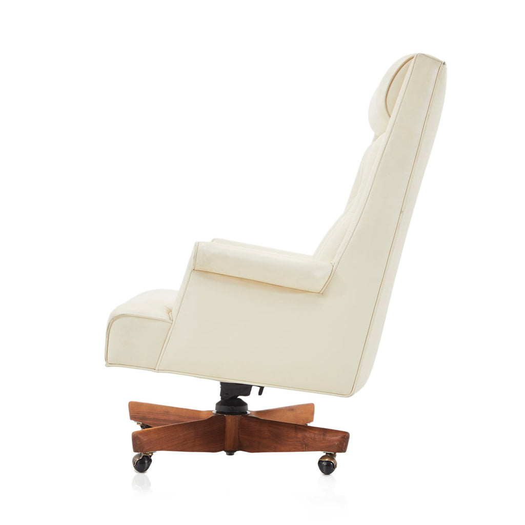 White Tufted Executive Arm Chair