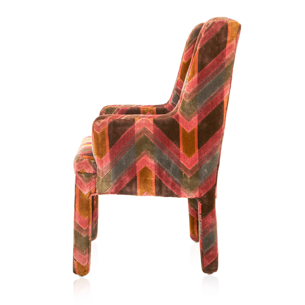 Multi-Colored Velvet Carpet Arm Chair