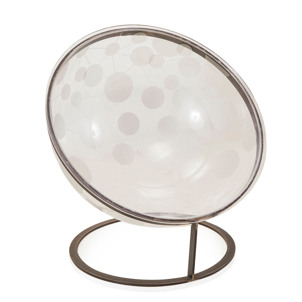 White Acrylic Bubble Chair with Metal Circle Frame