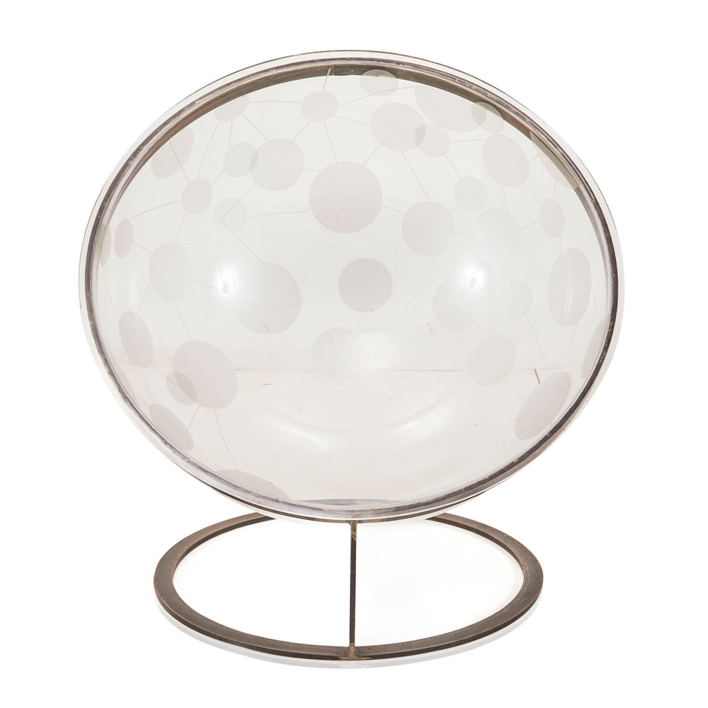 White Acrylic Bubble Chair with Metal Circle Frame