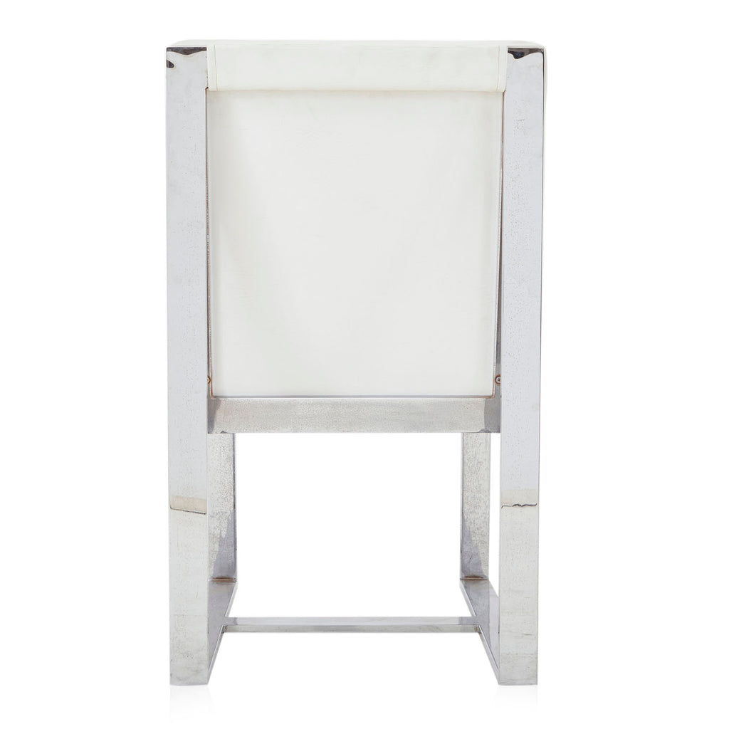 White Leather & Chrome Side Chair