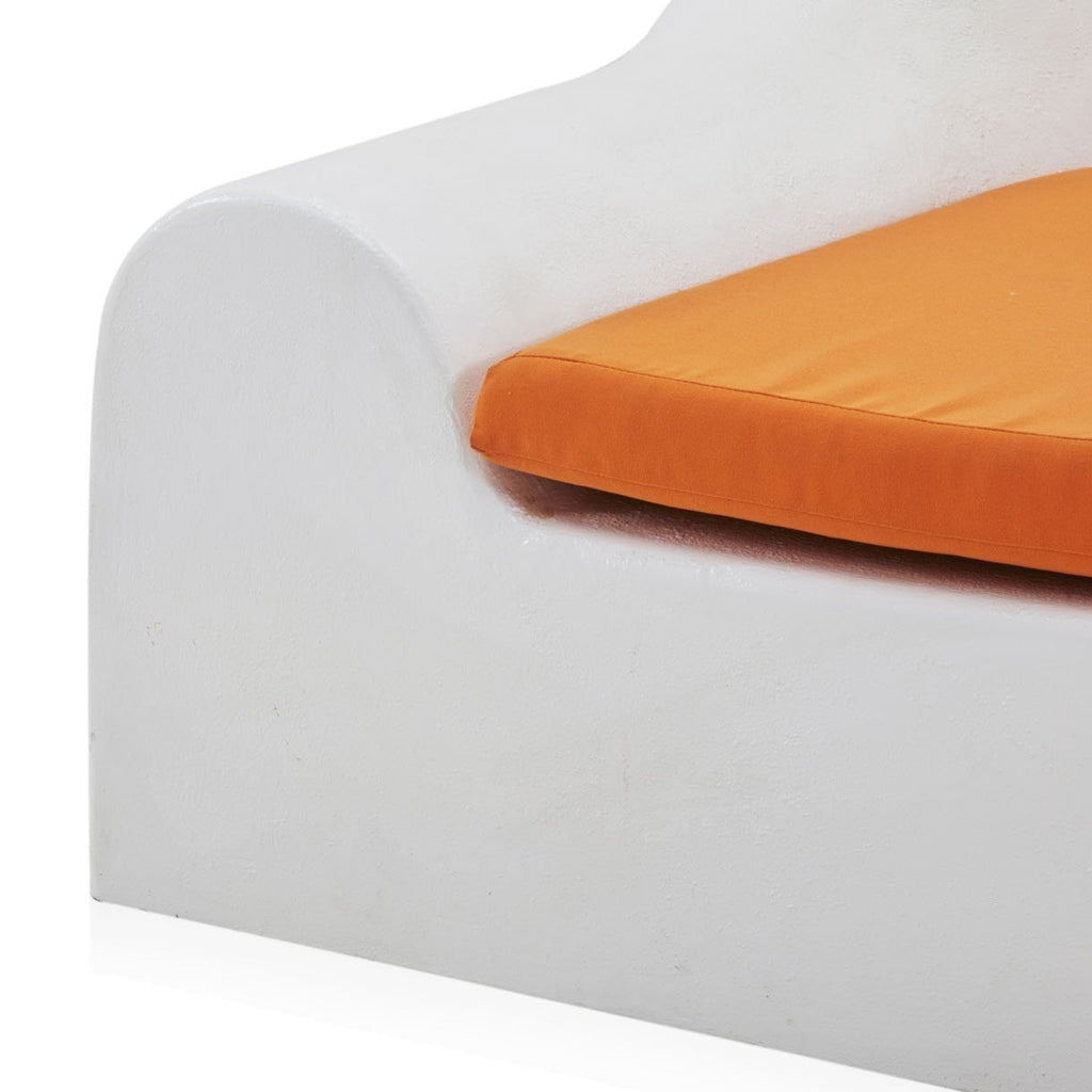 White & Orange Cushion Modern Mound Chair