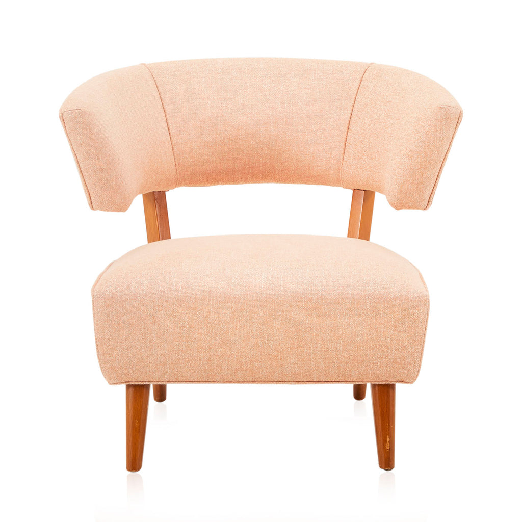 Pink Peach Upholstered Lounge Chair