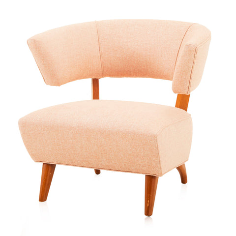 Pink Peach Upholstered Lounge Chair