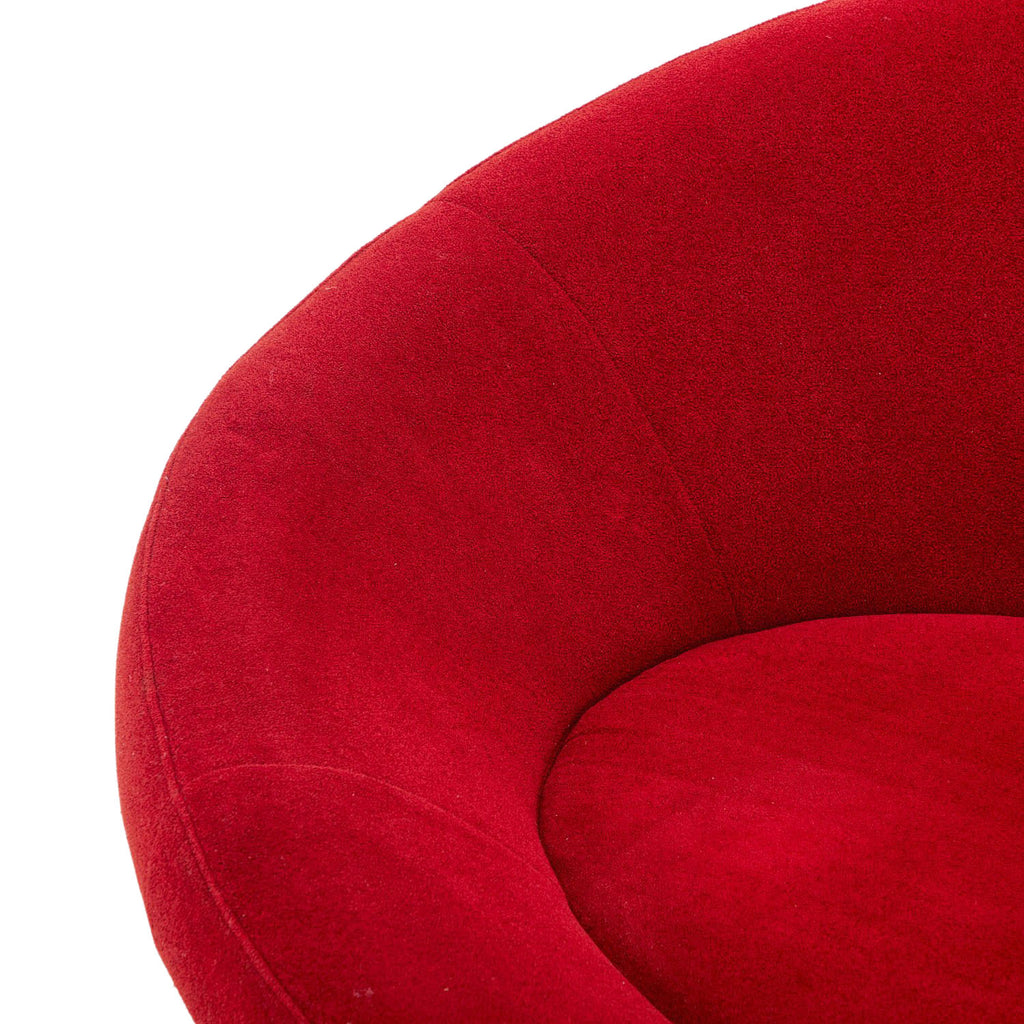 Huge Dark Red Round Saucer Lounge Sofa