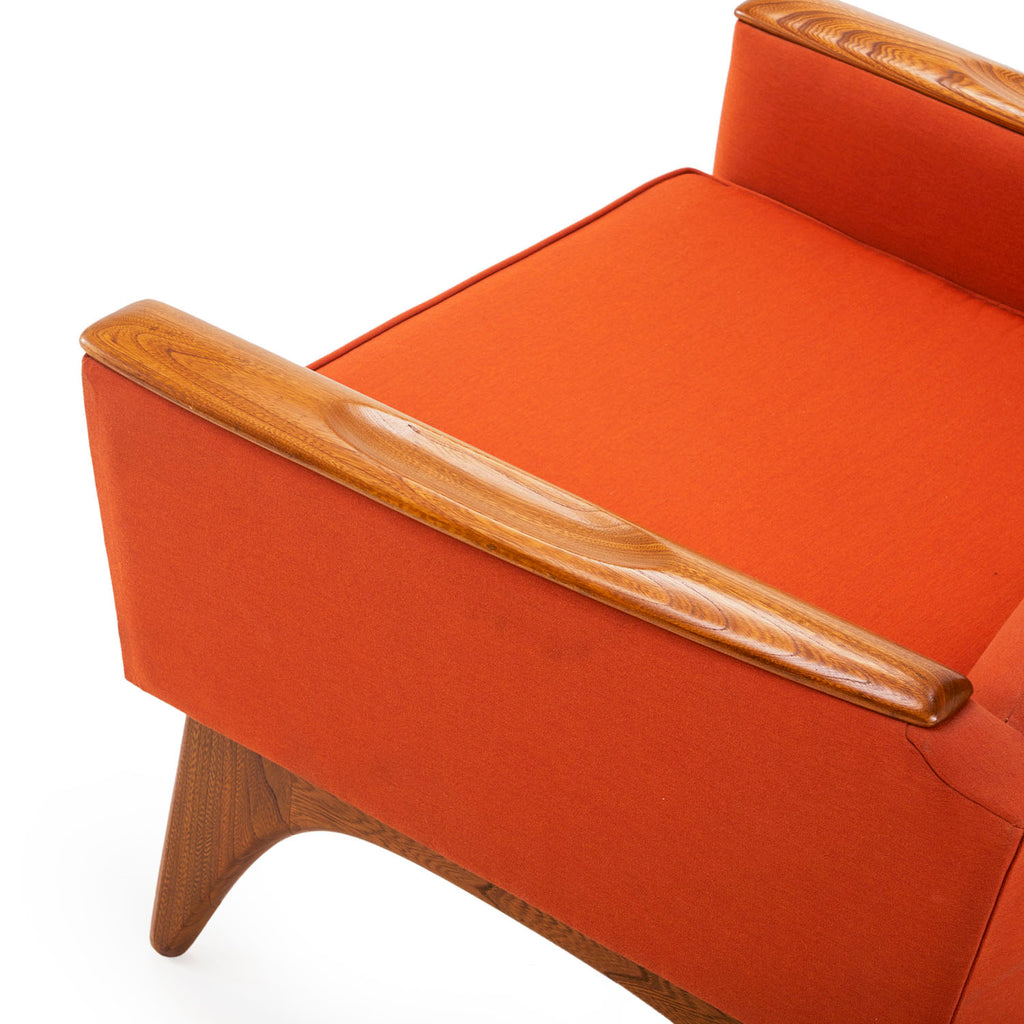 Orange Mid Century Throne Armchair
