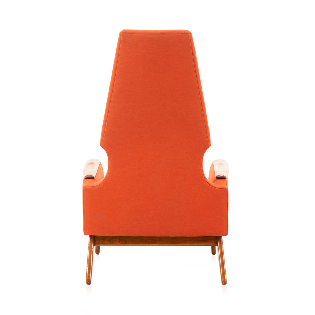 Orange Mid Century Throne Armchair