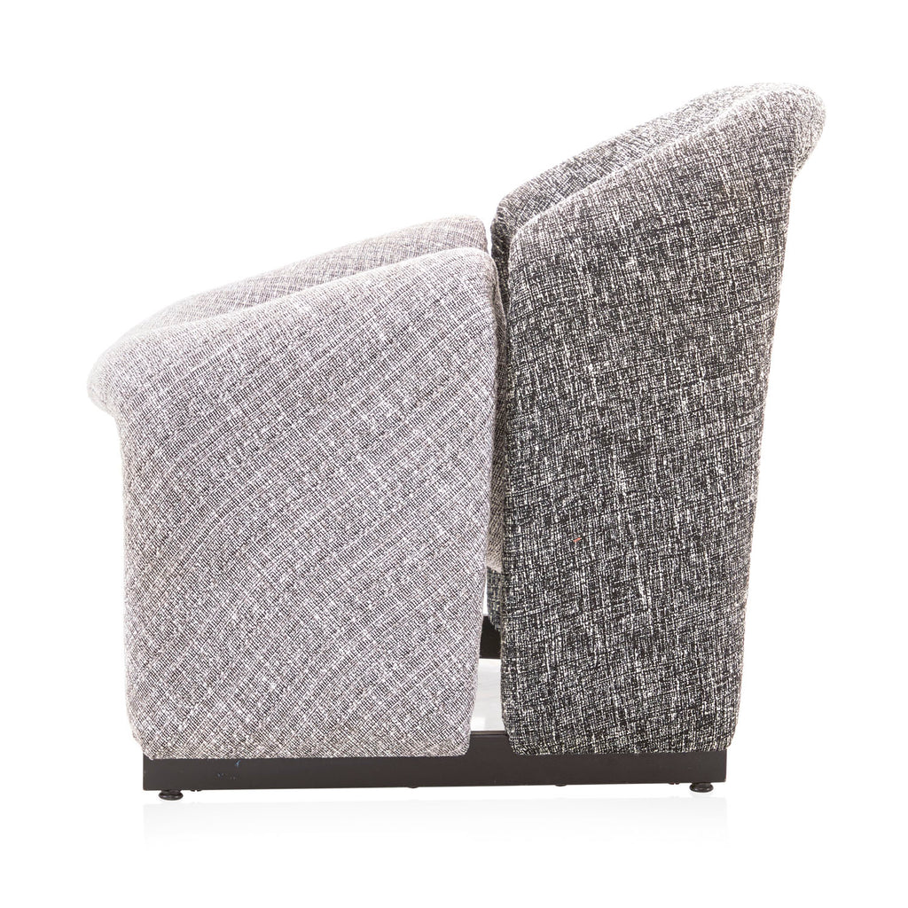 Grey Boucle Two-Tone Lounge Chair