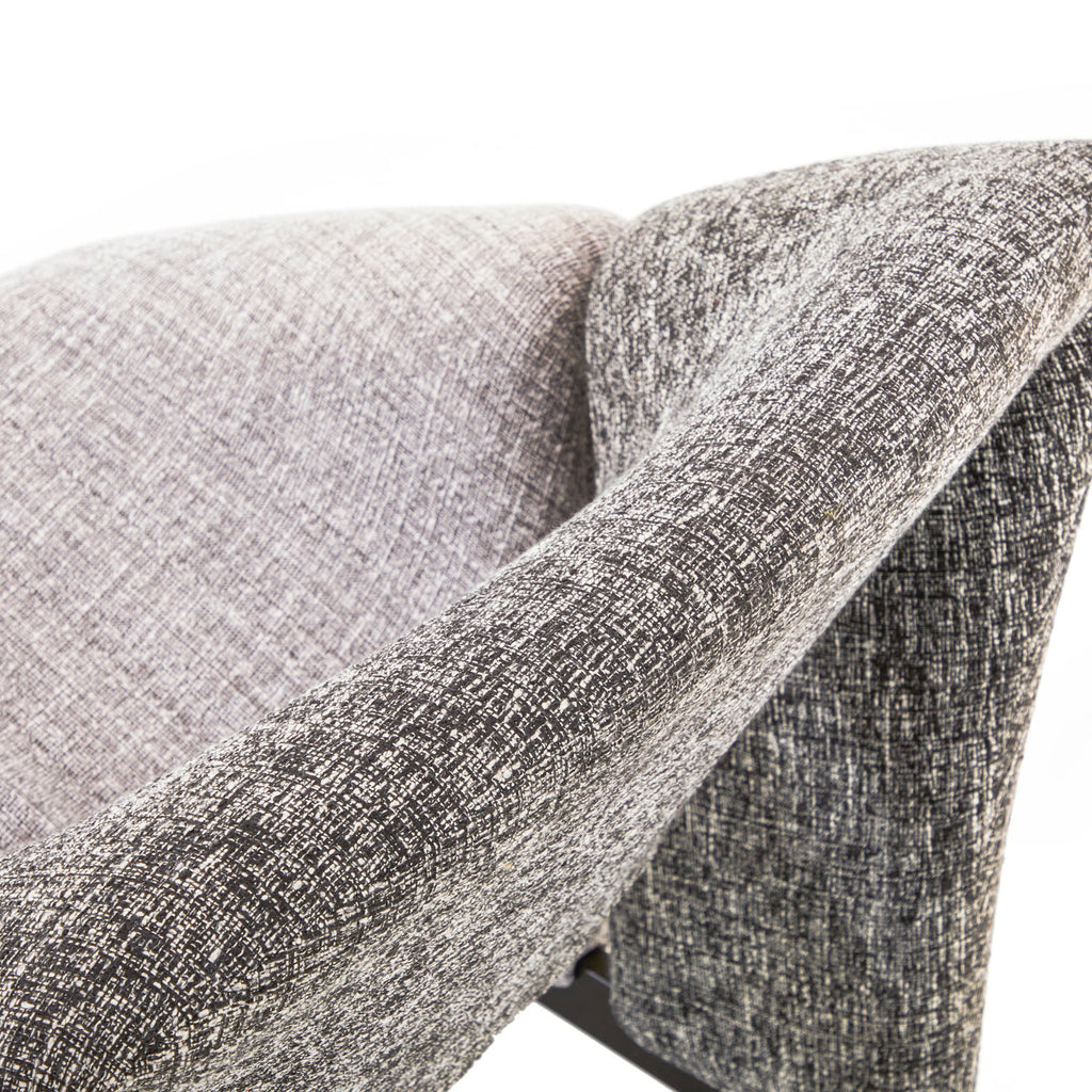 Grey Boucle Two-Tone Lounge Chair