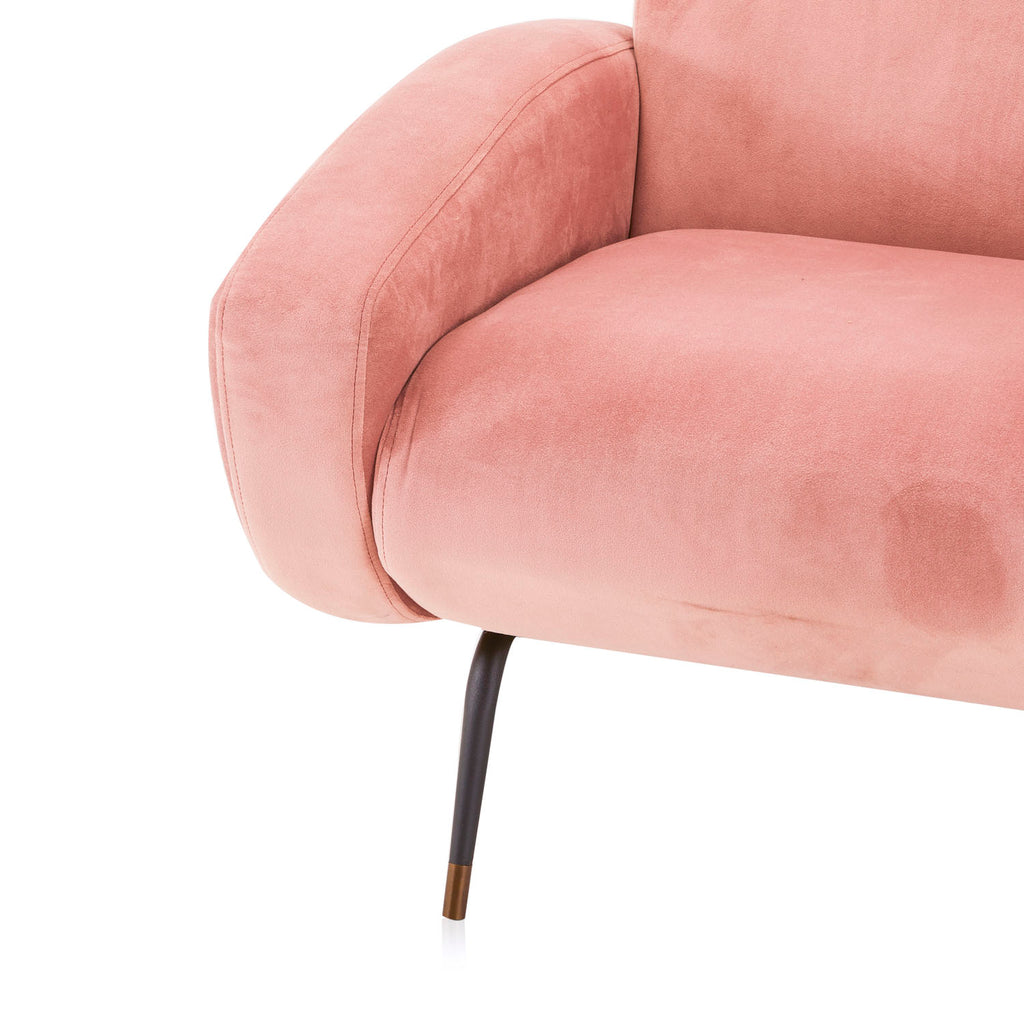 Pink Velvet Modern Arm Chair