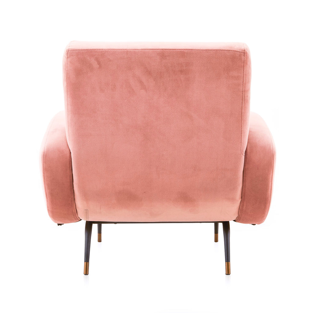 Pink Velvet Modern Arm Chair