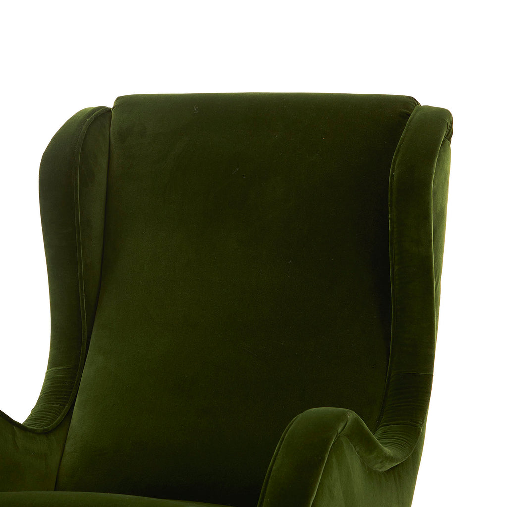 Green Velvet Modern Lounge Chair