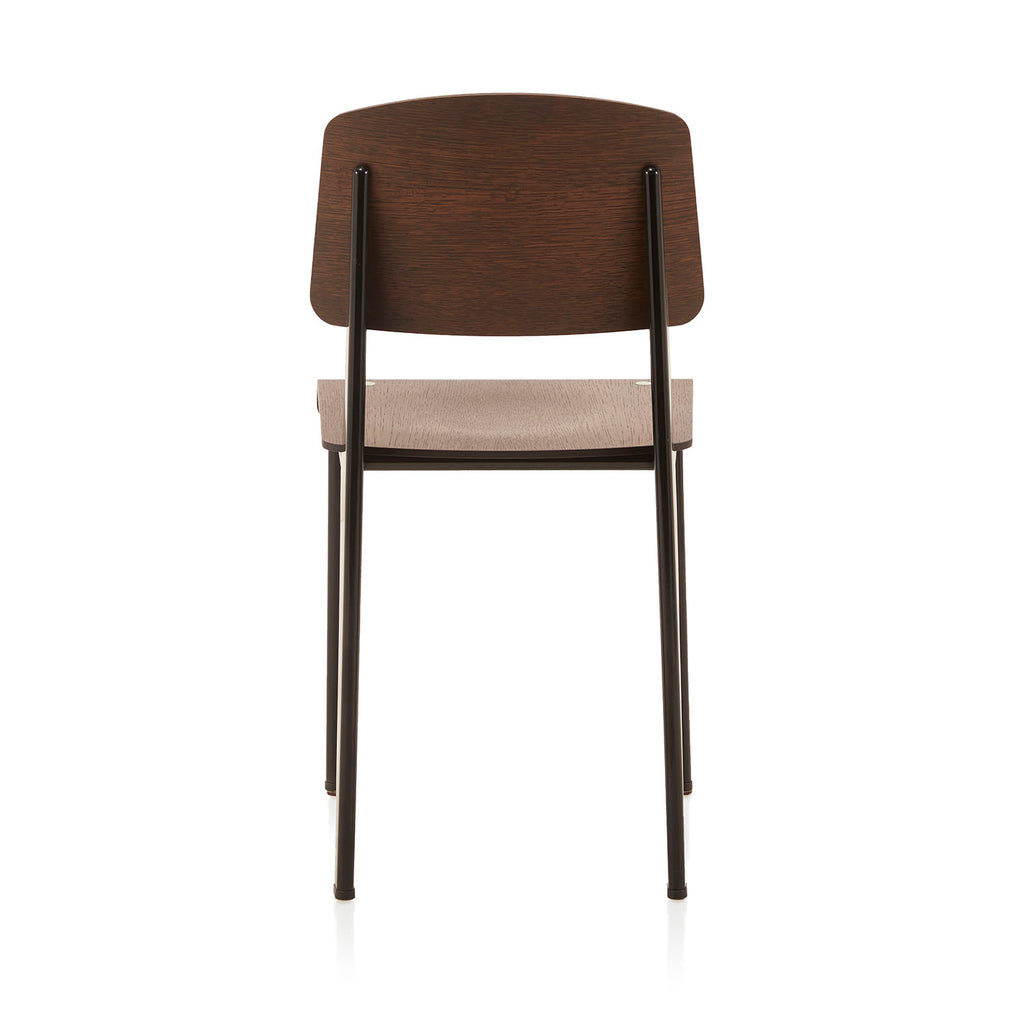 Wood & Black Metal Prouve Dining Chair