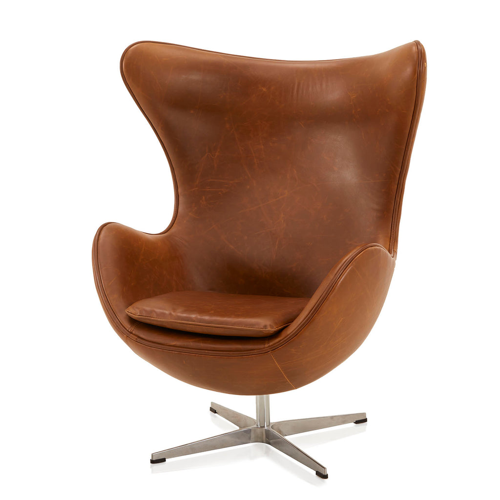 Brown Leather Egg Chair