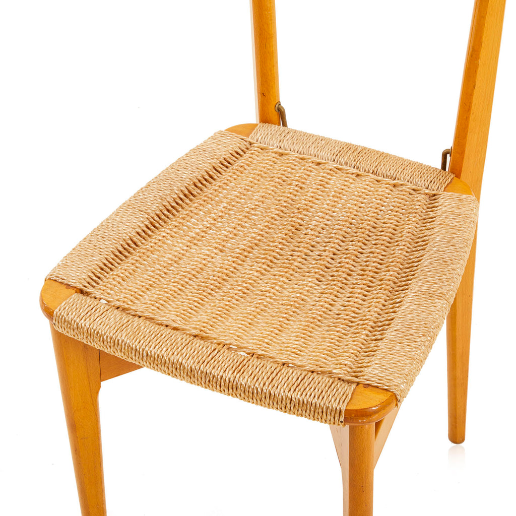 Wood & Wicker Coat Hanger Chair