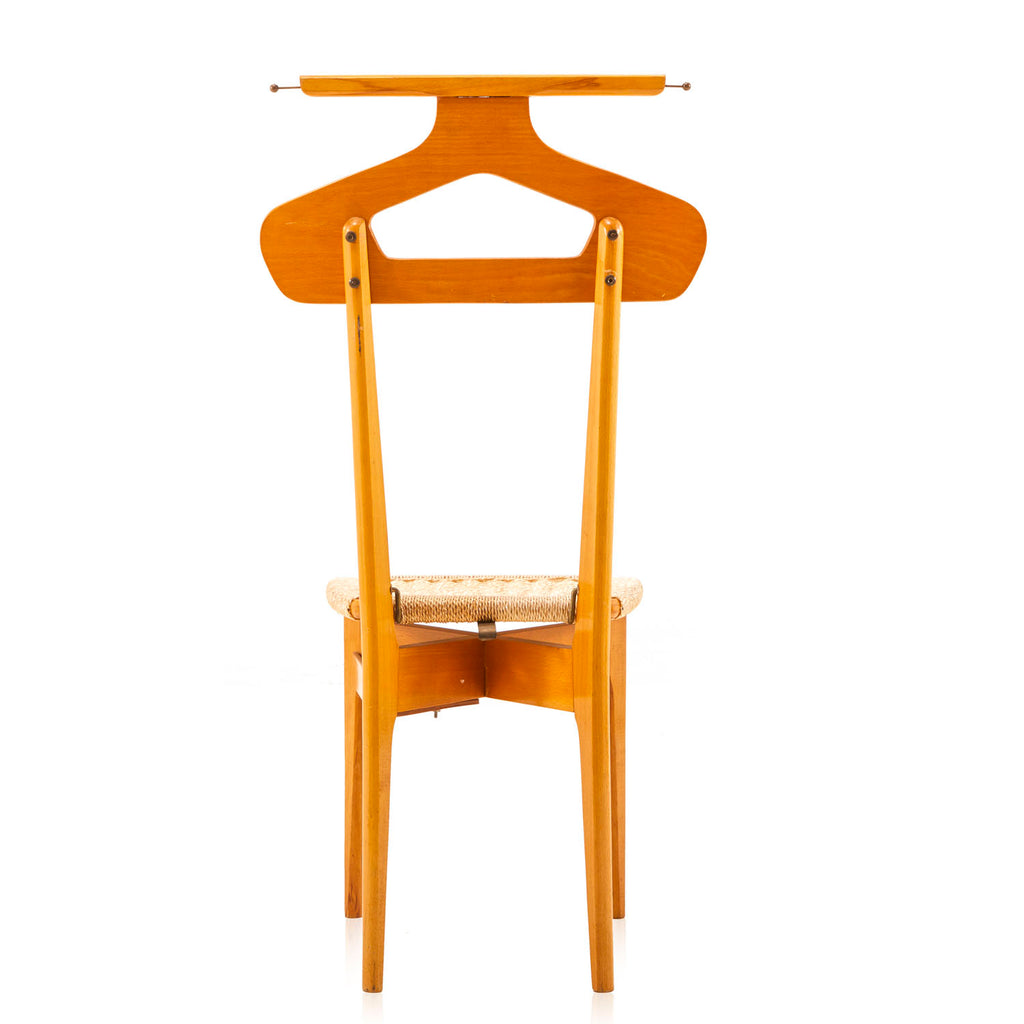Wood & Wicker Coat Hanger Chair
