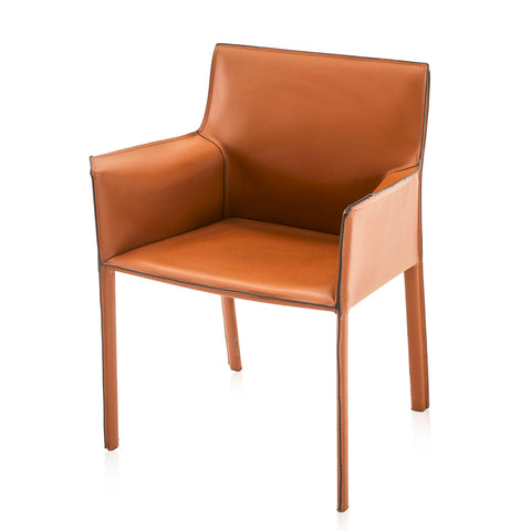 Brown Leather Bellini Style Arm Chair