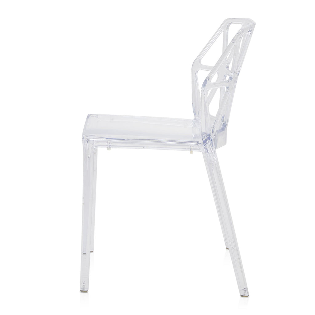 Lucite Clear Geometric Side Chair