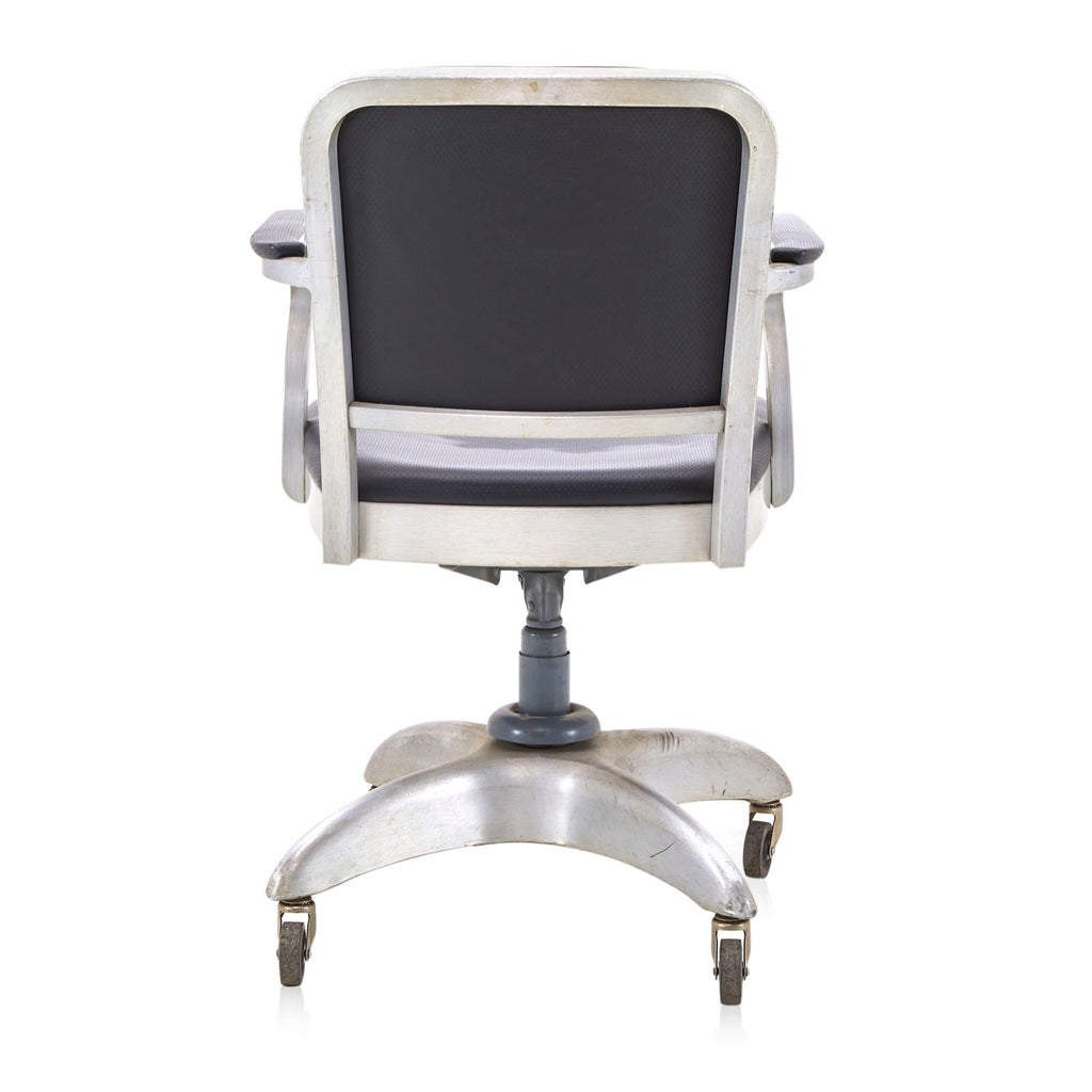 Black Leather Aluminum Office Chair