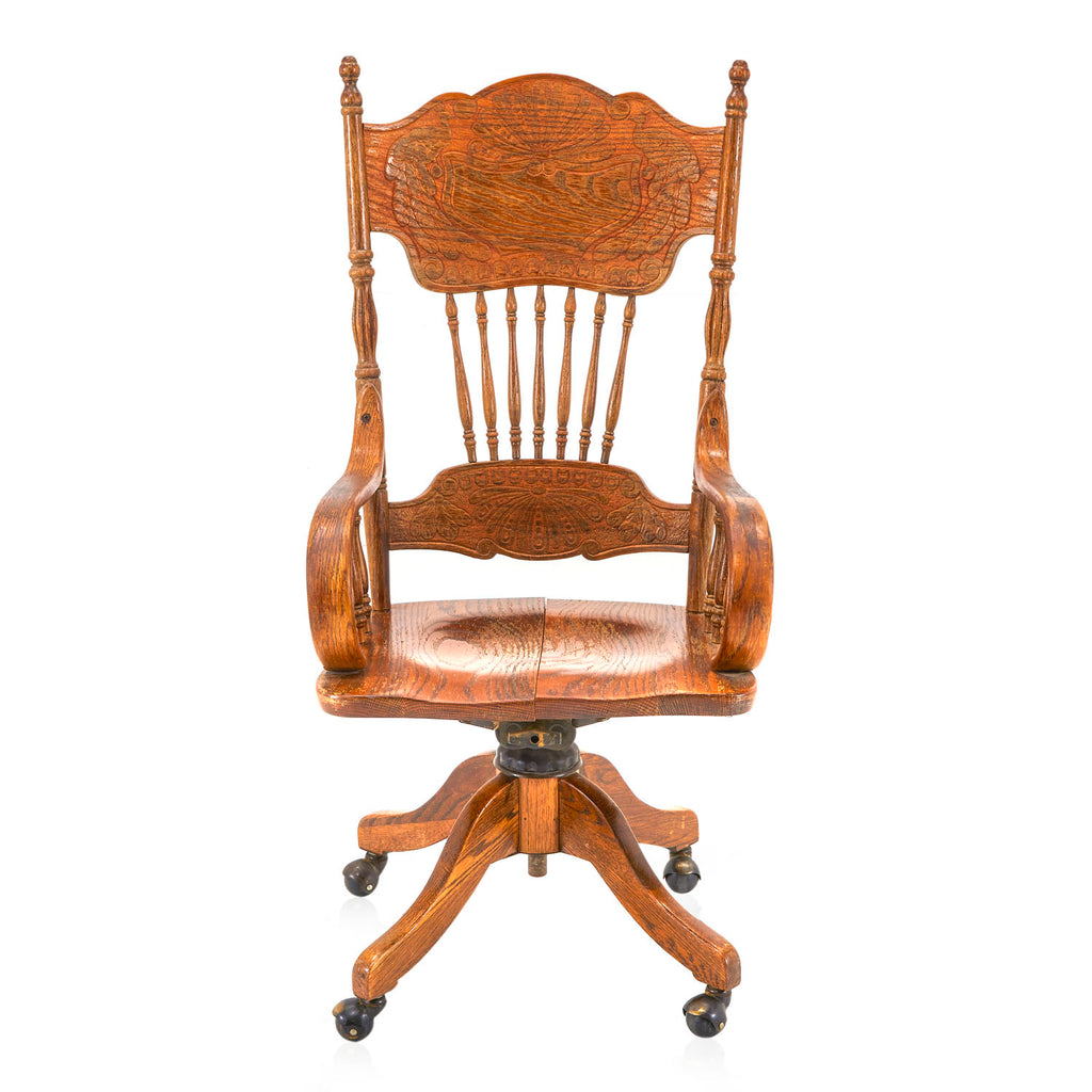 Wood Carved Antique Office Chair